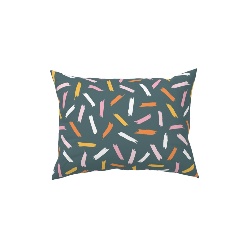 Fun With Paint - Dark Blue Pillow, Woven, Black, 12x16, Single Sided, Multicolor