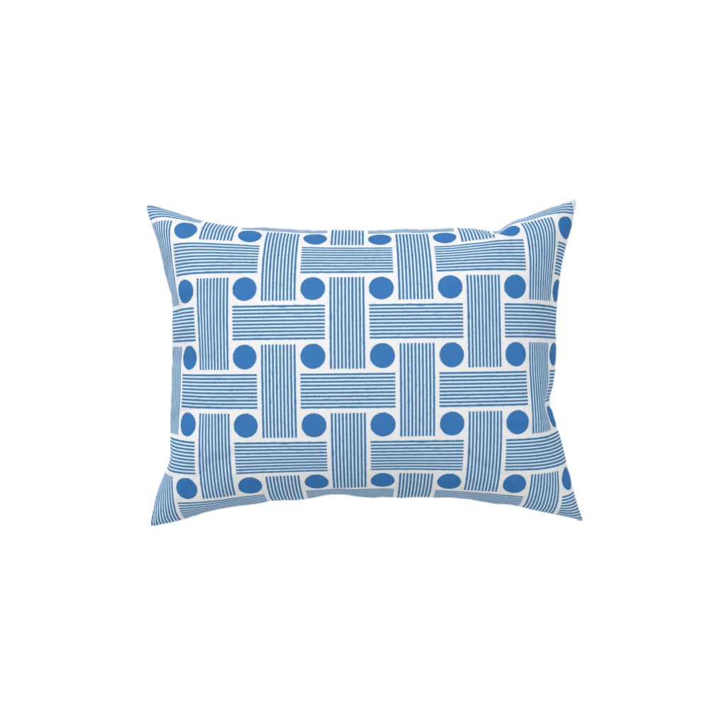 Beams - Blue Pillow, Woven, Beige, 12x16, Single Sided, Blue