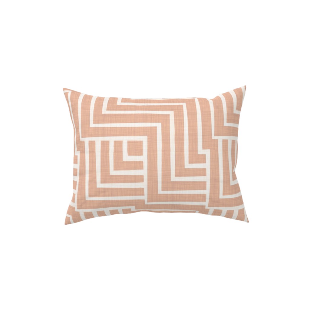 Square Angles - Pink Pillow, Woven, Beige, 12x16, Single Sided, Pink