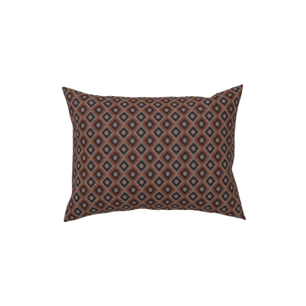 Aztec Pillow, Woven, Beige, 12x16, Single Sided, Brown