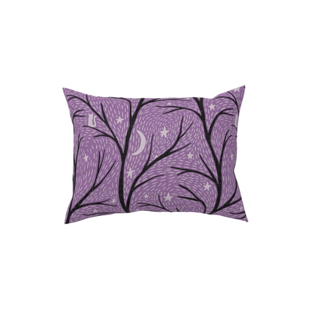 Spooky Night - Purple Pillow, Woven, Beige, 12x16, Single Sided, Purple