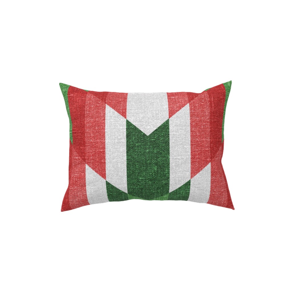 Christmas Cheer - Red, White and Green Pillow, Woven, Beige, 12x16, Single Sided, Multicolor