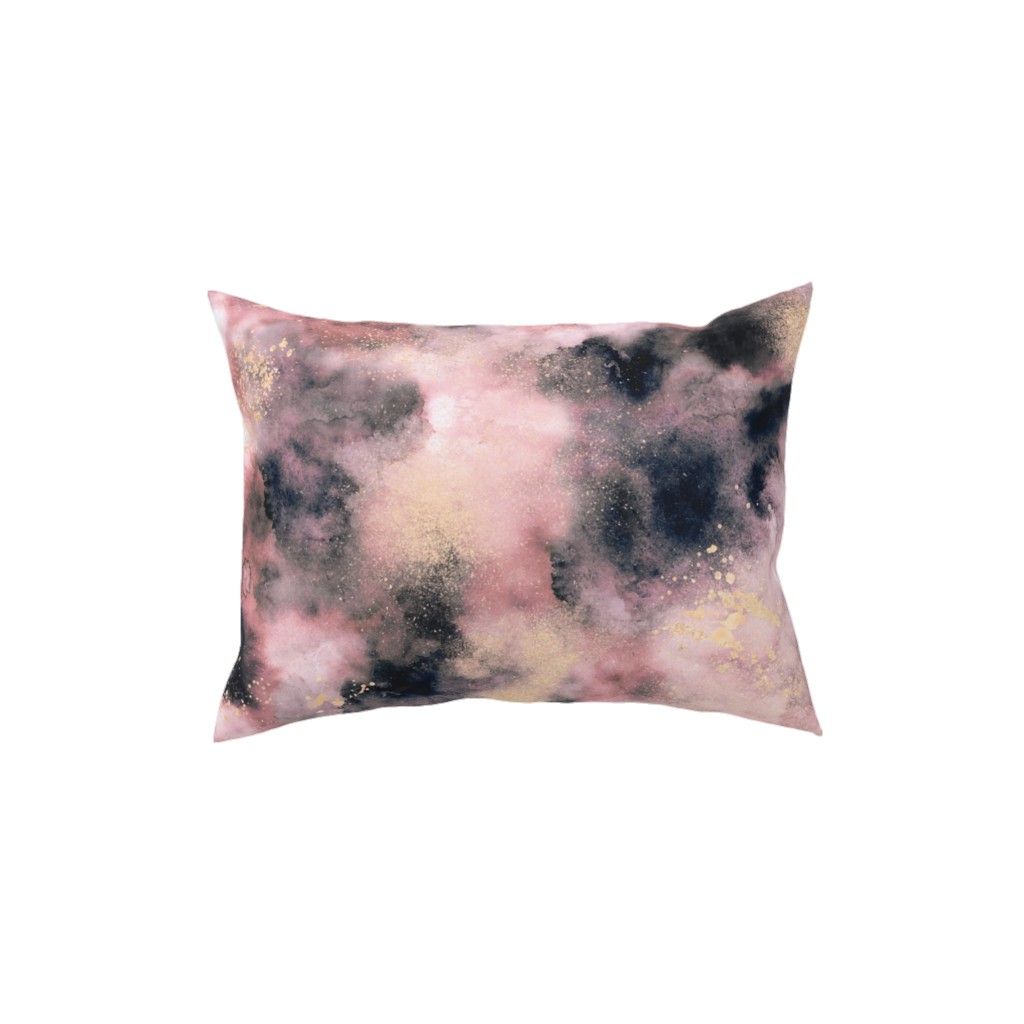 Watercolor Marble - Pink Pillow, Woven, Beige, 12x16, Single Sided, Pink, Bright Pink
