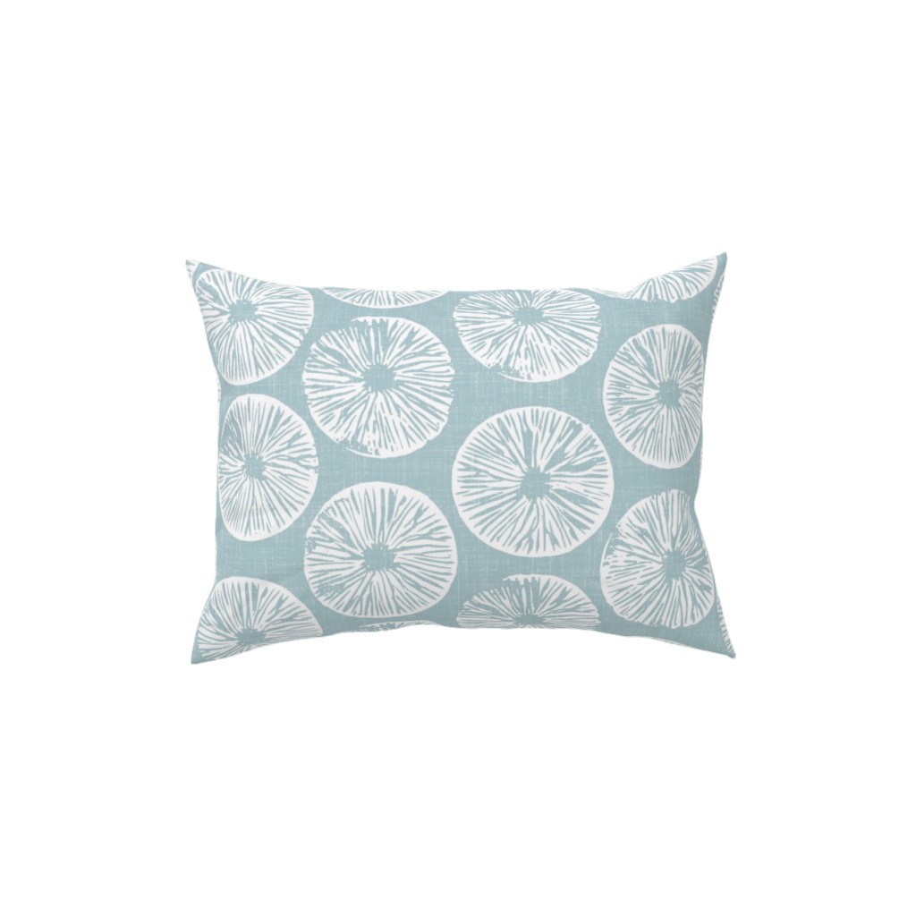 As One - White on Soft Blue Pillow, Woven, Beige, 12x16, Single Sided, Blue