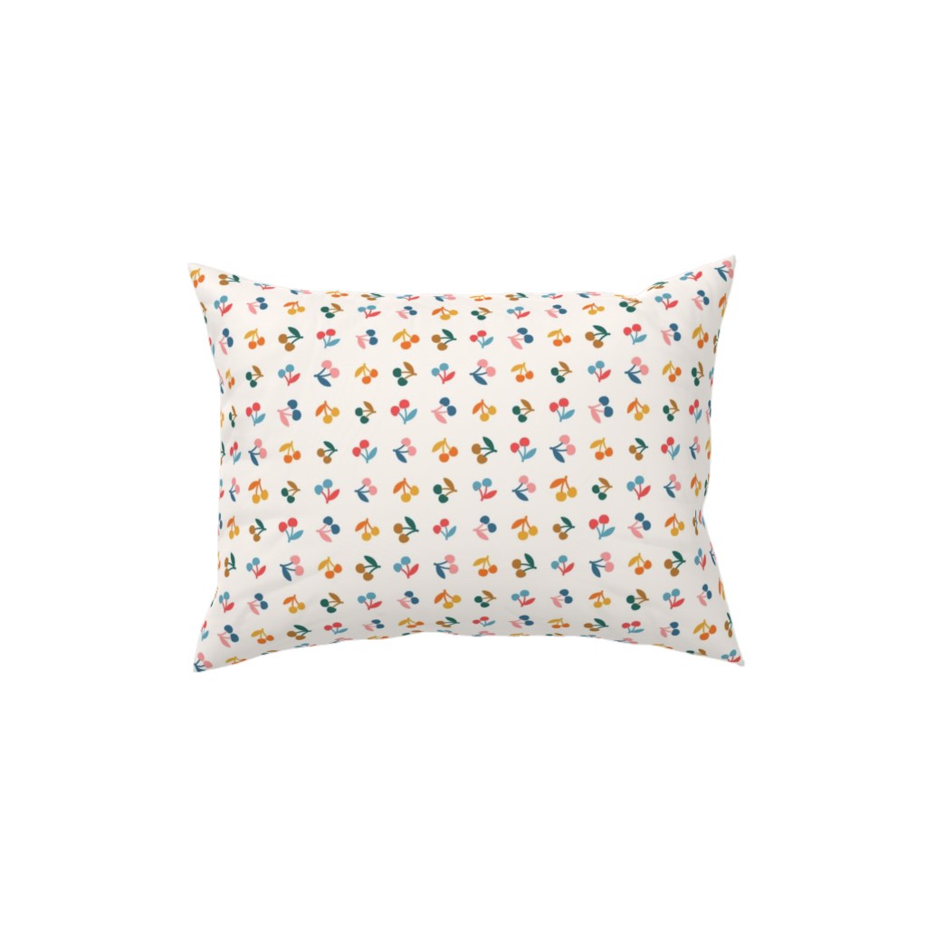 Colored Cherries - Earthy Pillow, Woven, Beige, 12x16, Single Sided, Beige
