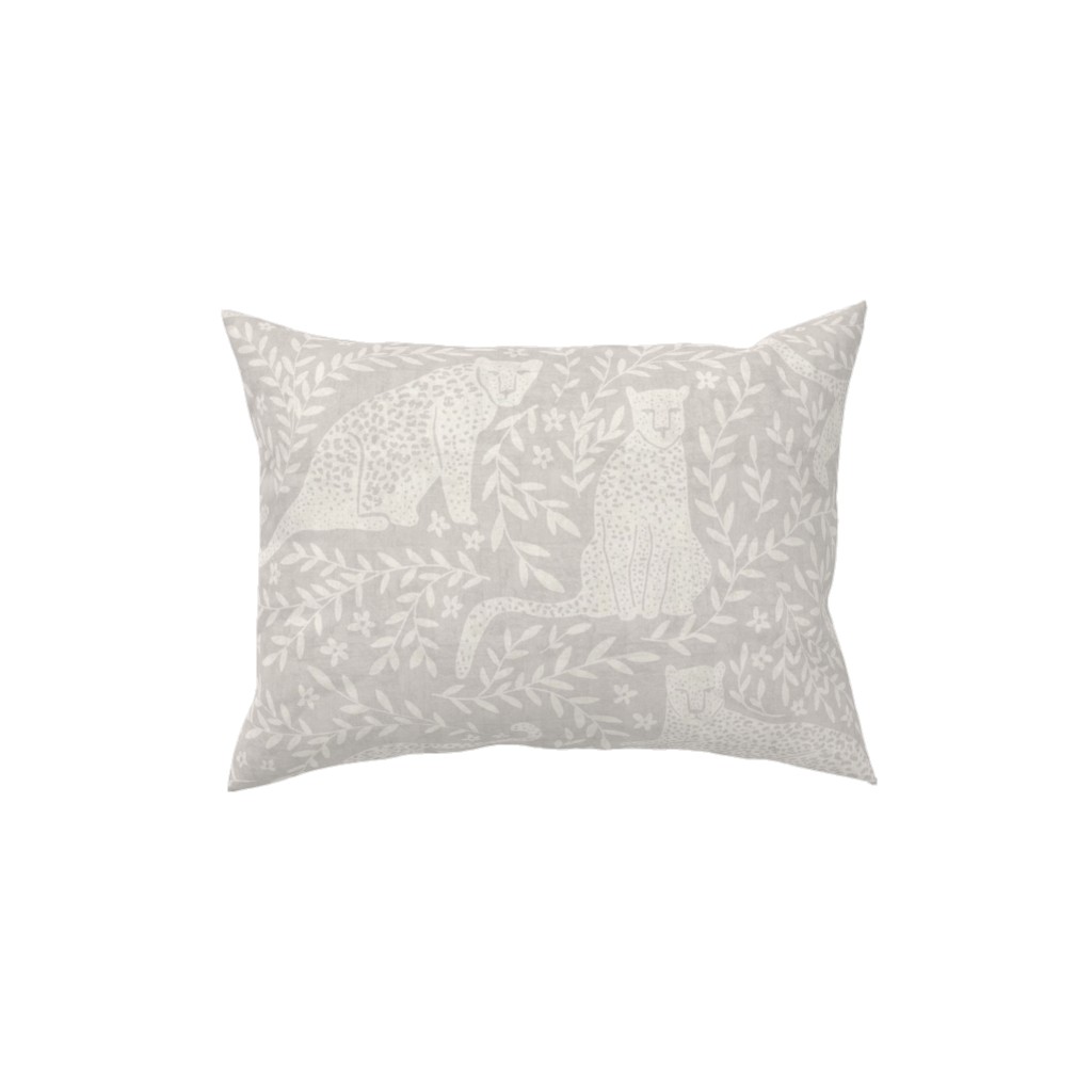 Jungle Cat Pillow, Woven, Beige, 12x16, Single Sided, Beige, Silver Lining