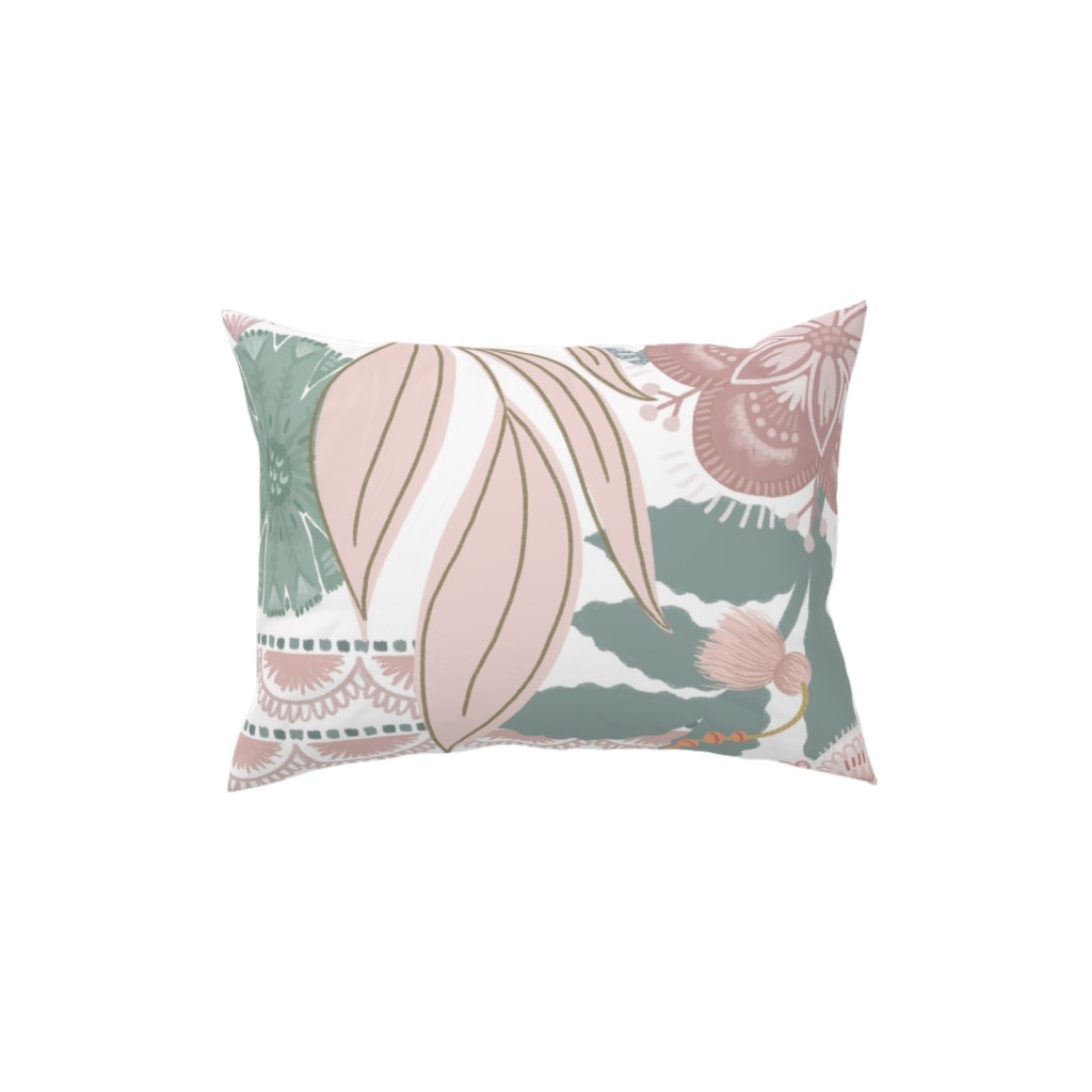 Boho Tropical Pillow, Woven, Beige, 12x16, Single Sided, Multicolor, Pearl