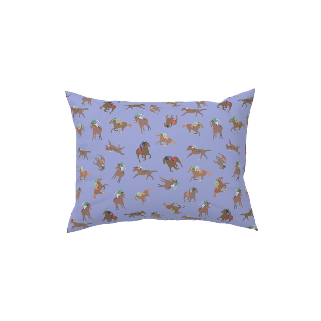 Horses Running Pillow, Woven, Beige, 12x16, Single Sided, Purple