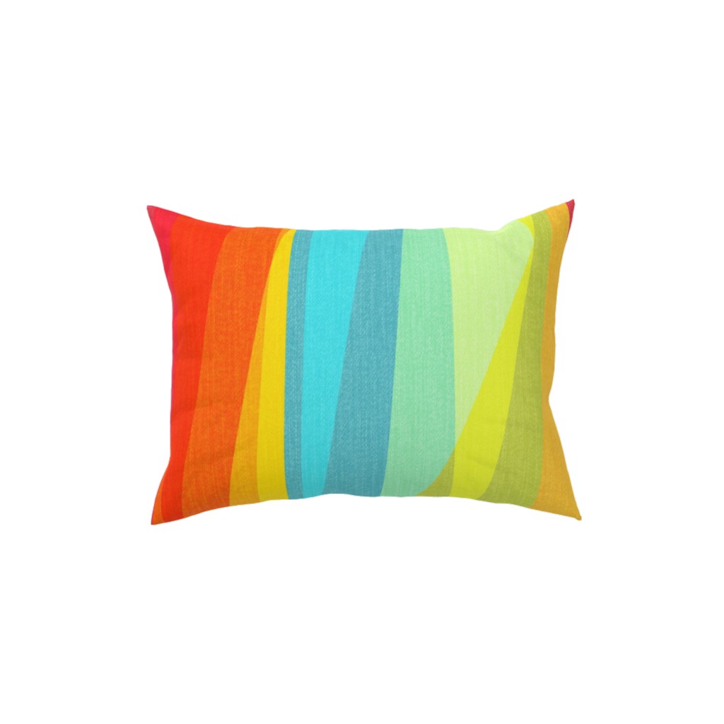 Geo Stripes Vertical - Multi Pillow, Woven, Beige, 12x16, Single Sided, Multicolor