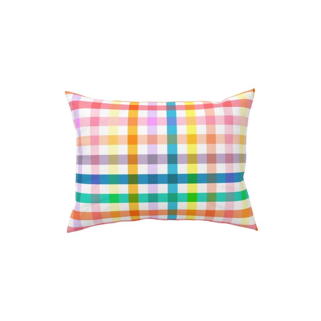 Summer Joyful Picnic Gingham - Multi Pillow, Woven, Beige, 12x16, Single Sided, Multicolor