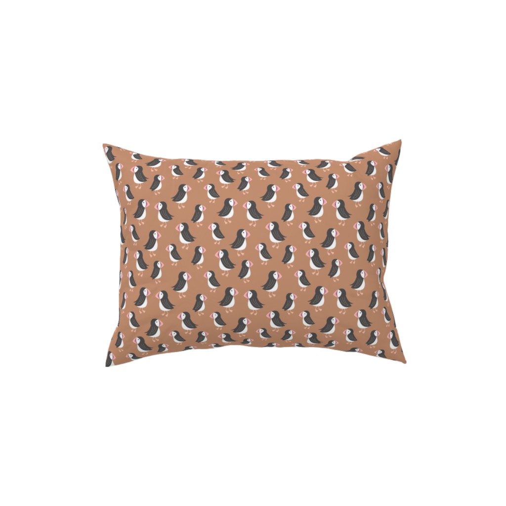 Little Puffin Friends Pillow, Woven, Beige, 12x16, Single Sided, Brown