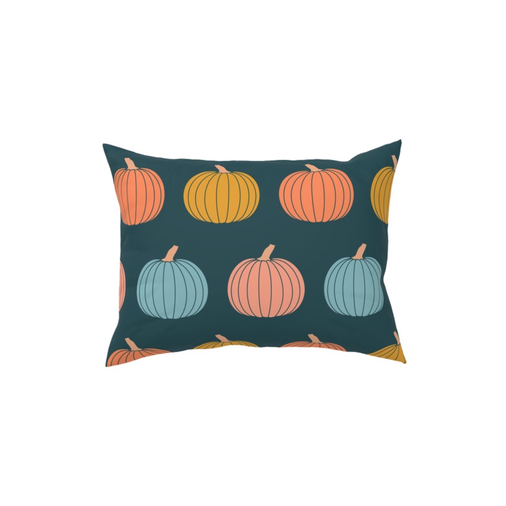 Colorful Halloween - Teal and Orange Pillow, Woven, Beige, 12x16, Single Sided, Multicolor