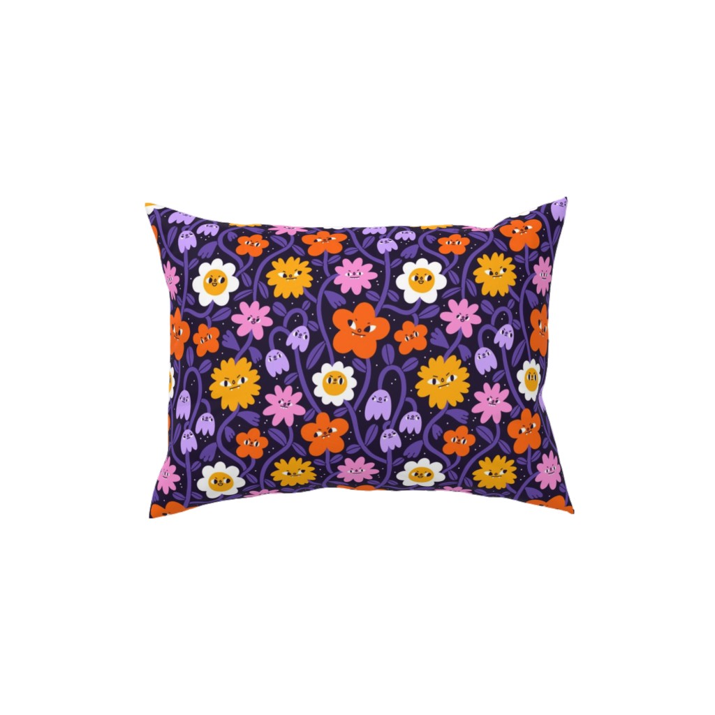 Extremely Wicked, Evil and Vile Halloween Garden - Purple Pillow, Woven, Beige, 12x16, Single Sided, Purple
