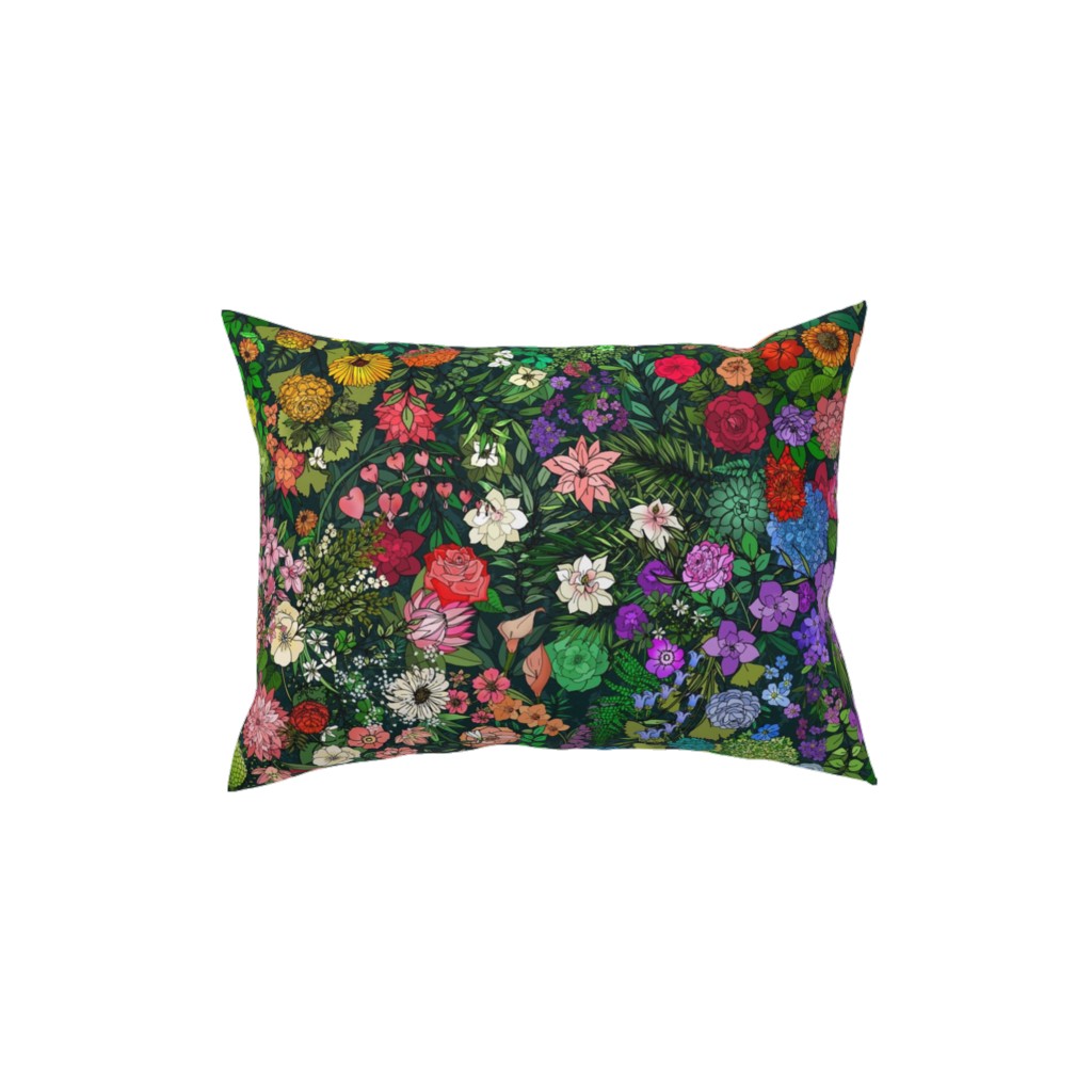 Secret Garden - Multi Pillow, Woven, Beige, 12x16, Single Sided, Multicolor