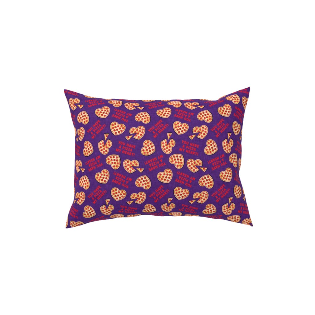 You Have a Pizza My Heart Pillow, Woven, Beige, 12x16, Single Sided, Purple, Purple