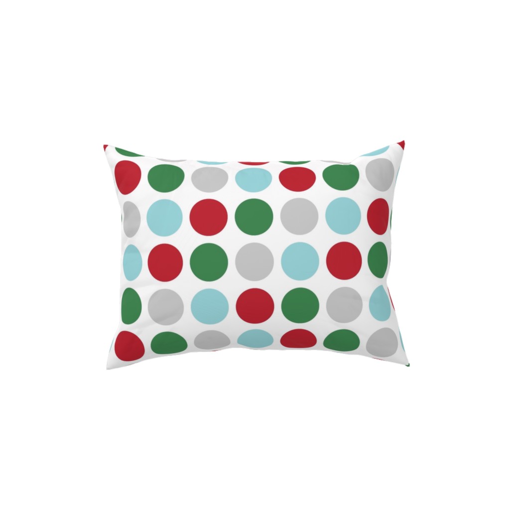 Christmas Wish Polka Dots - Multi Pillow, Woven, Beige, 12x16, Single Sided, Multicolor