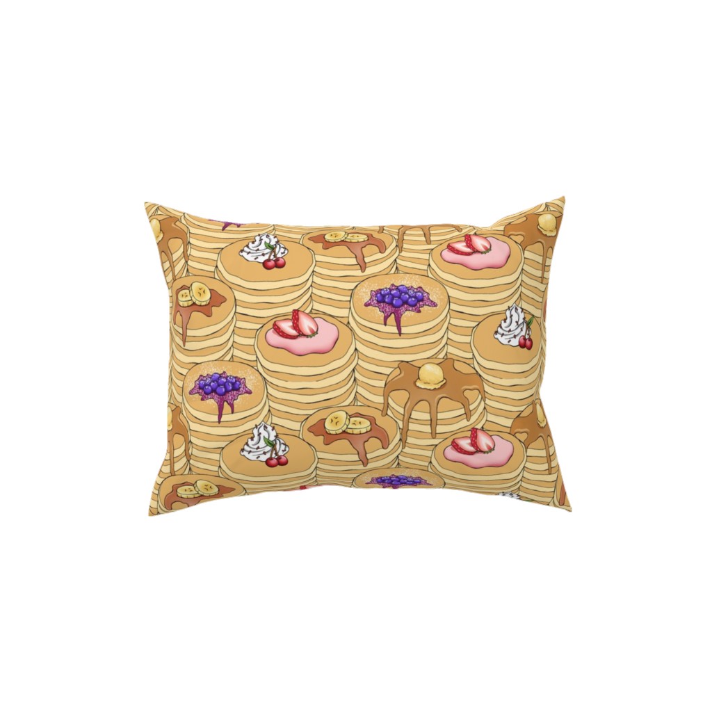 Flapjack Stack Pillow, Woven, Beige, 12x16, Single Sided, Beige, Pearl