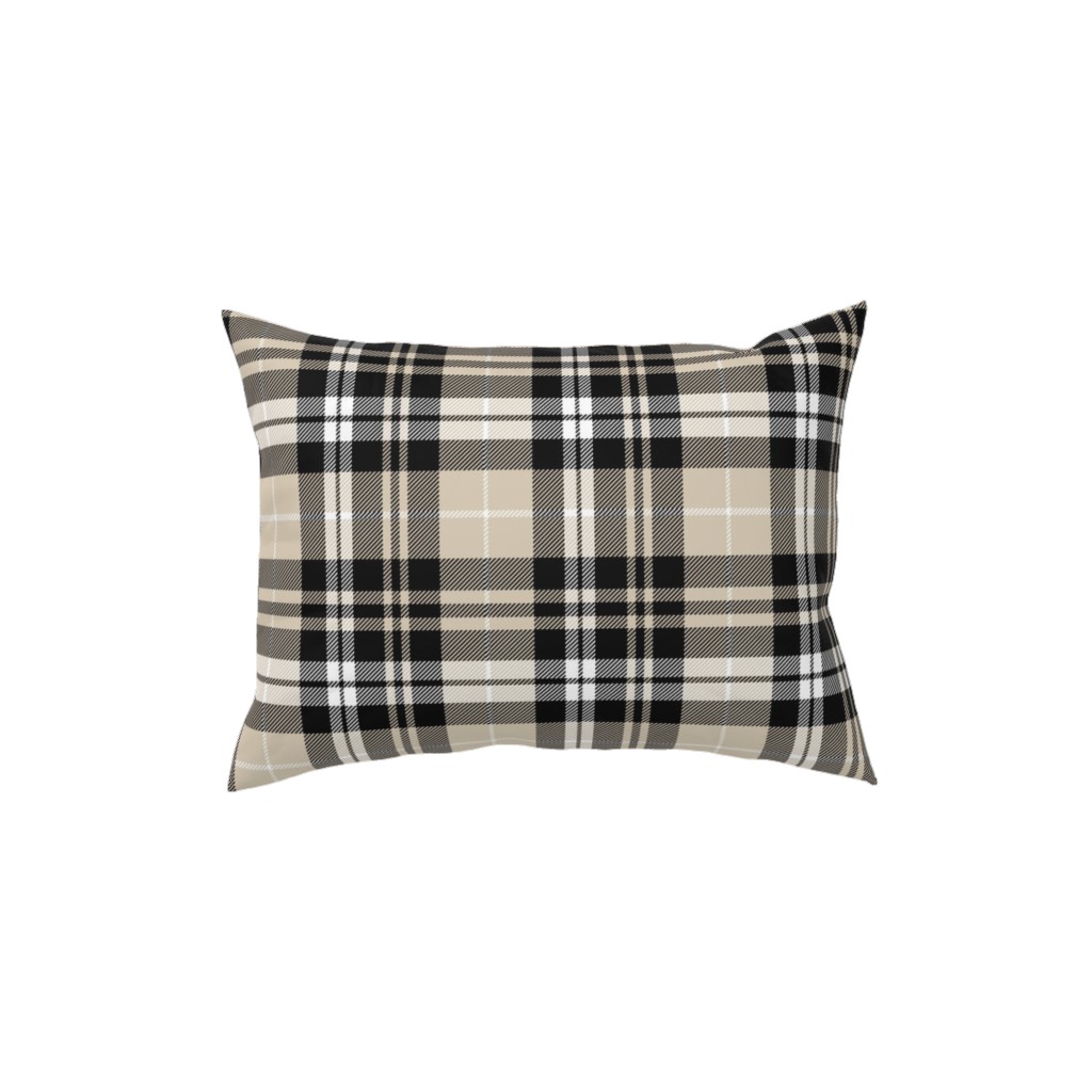 Fall Plaid Pillow, Woven, Beige, 12x16, Single Sided, Beige, beige