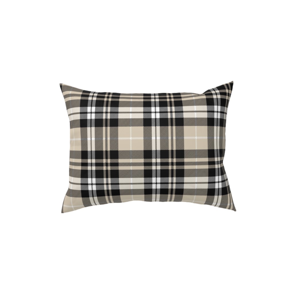 Fall Plaid Pillow, Woven, Beige, 12x16, Single Sided, Beige