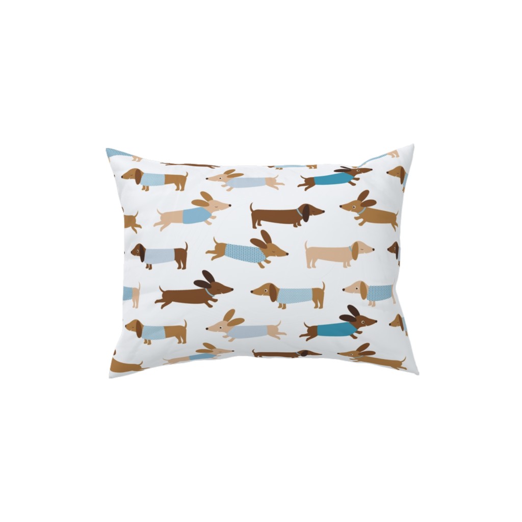 Daschunds Pillow, Woven, Beige, 12x16, Single Sided, Multicolor