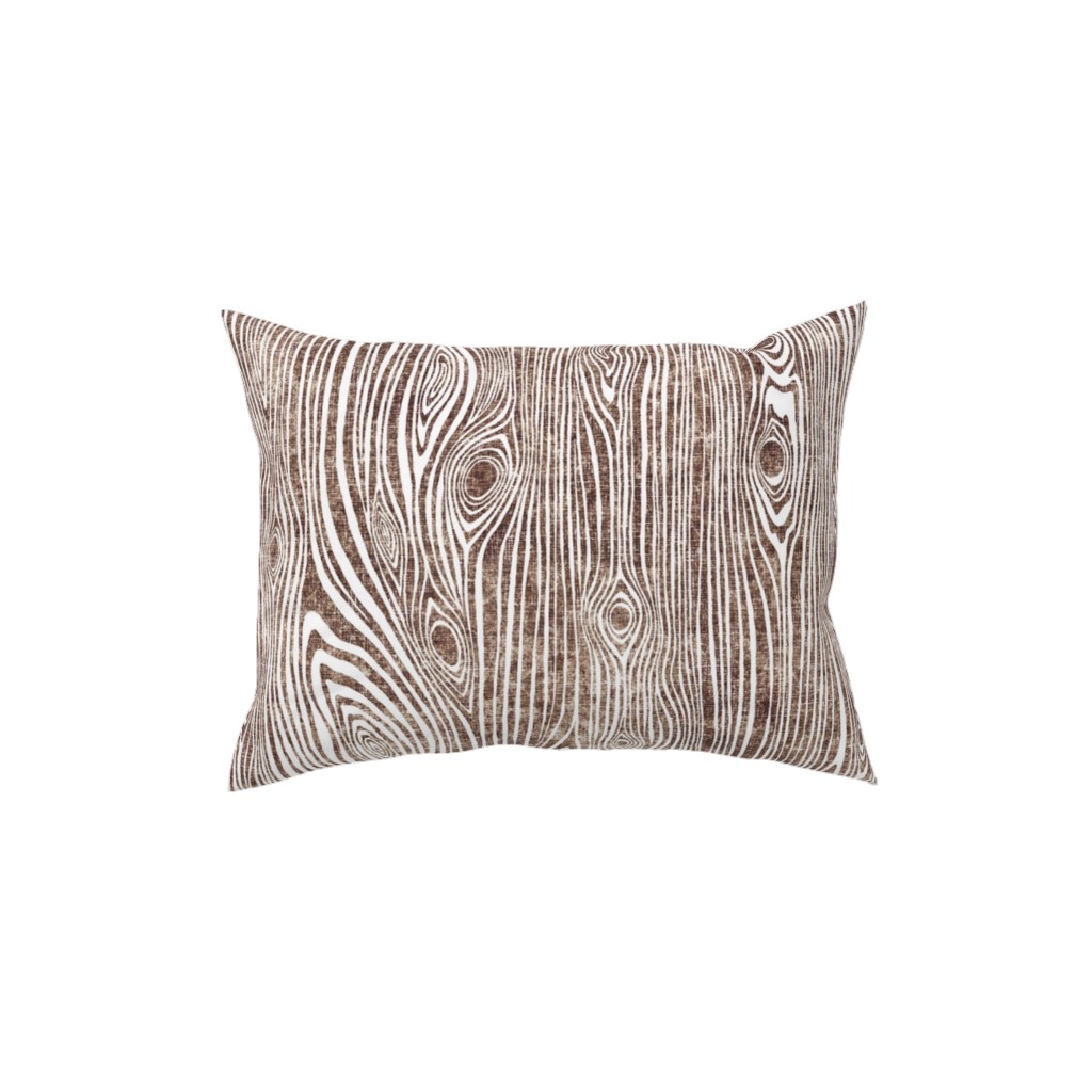 Woodgrain Driftwood Pillow, Woven, Beige, 12x16, Single Sided, Brown