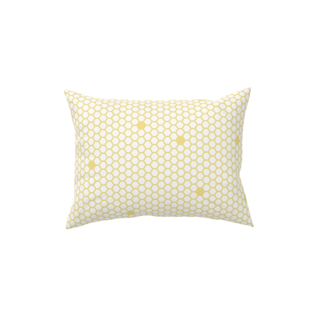 Honeycomb - Sugared Spring - Yellow Pillow, Woven, Beige, 12x16, Single Sided, Yellow, Classic Yellow