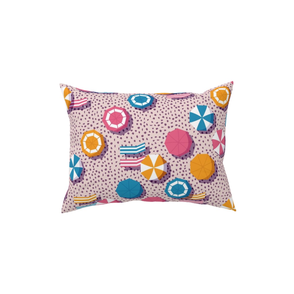 My Summer Vacay - Pink Pillow, Woven, Beige, 12x16, Single Sided, Pink, Bright Pink