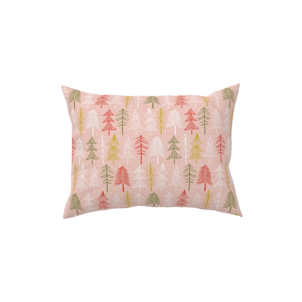 Oh' Christmas Tree Pillow, Woven, Beige, 12x16, Single Sided, Pink, Sand
