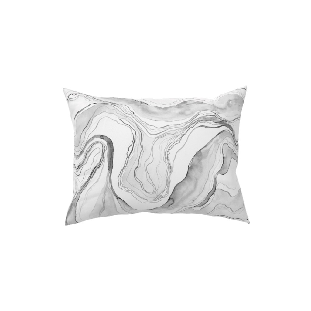 Watercolor Marble Pillow, Woven, Beige, 12x16, Single Sided, Gray, Silver Lining