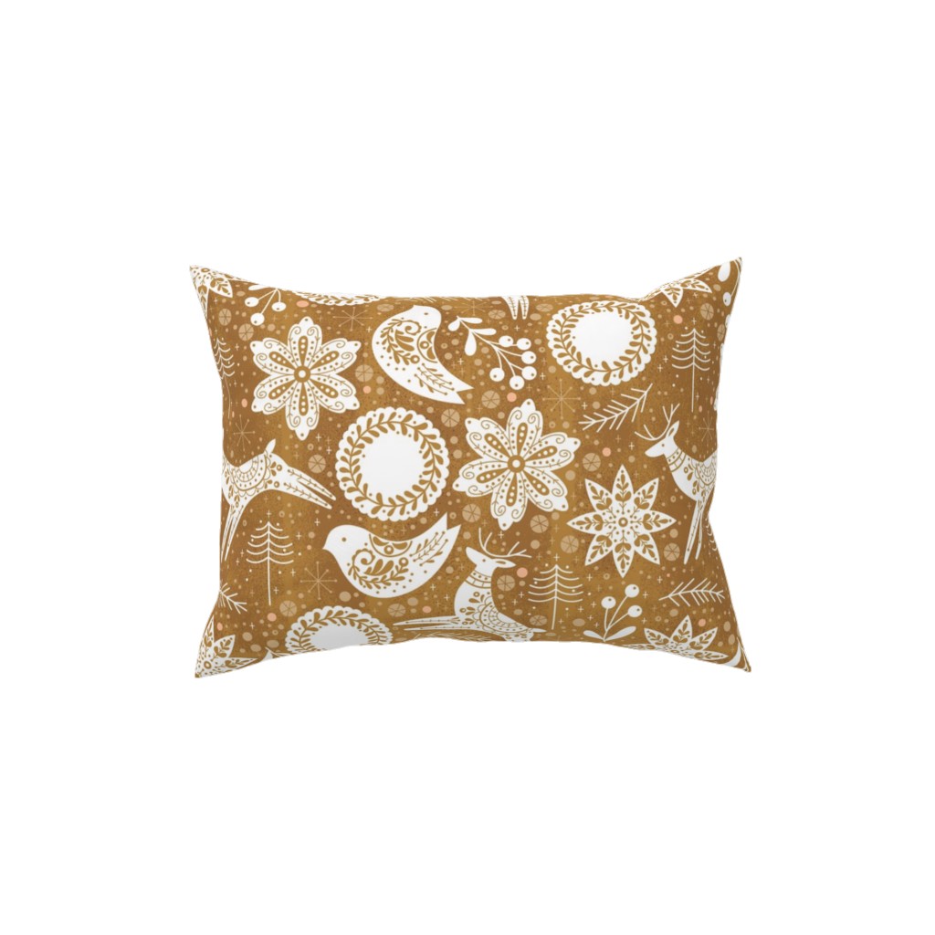 Gingerbread Forest - Brown & White Pillow, Woven, Beige, 12x16, Single Sided, Brown, Brown