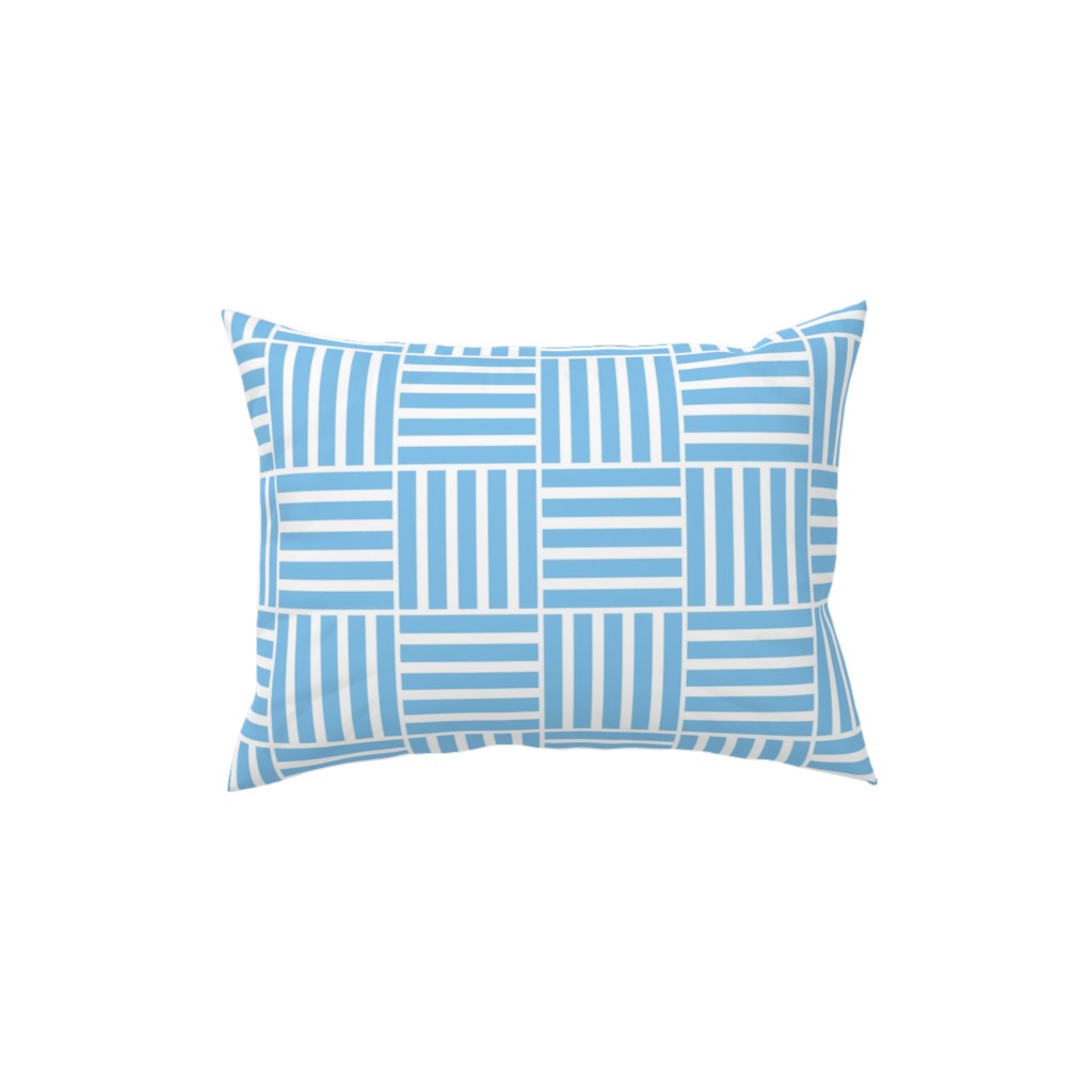 South Beach Stripe - Neptune Pillow, Woven, Beige, 12x16, Single Sided, Blue