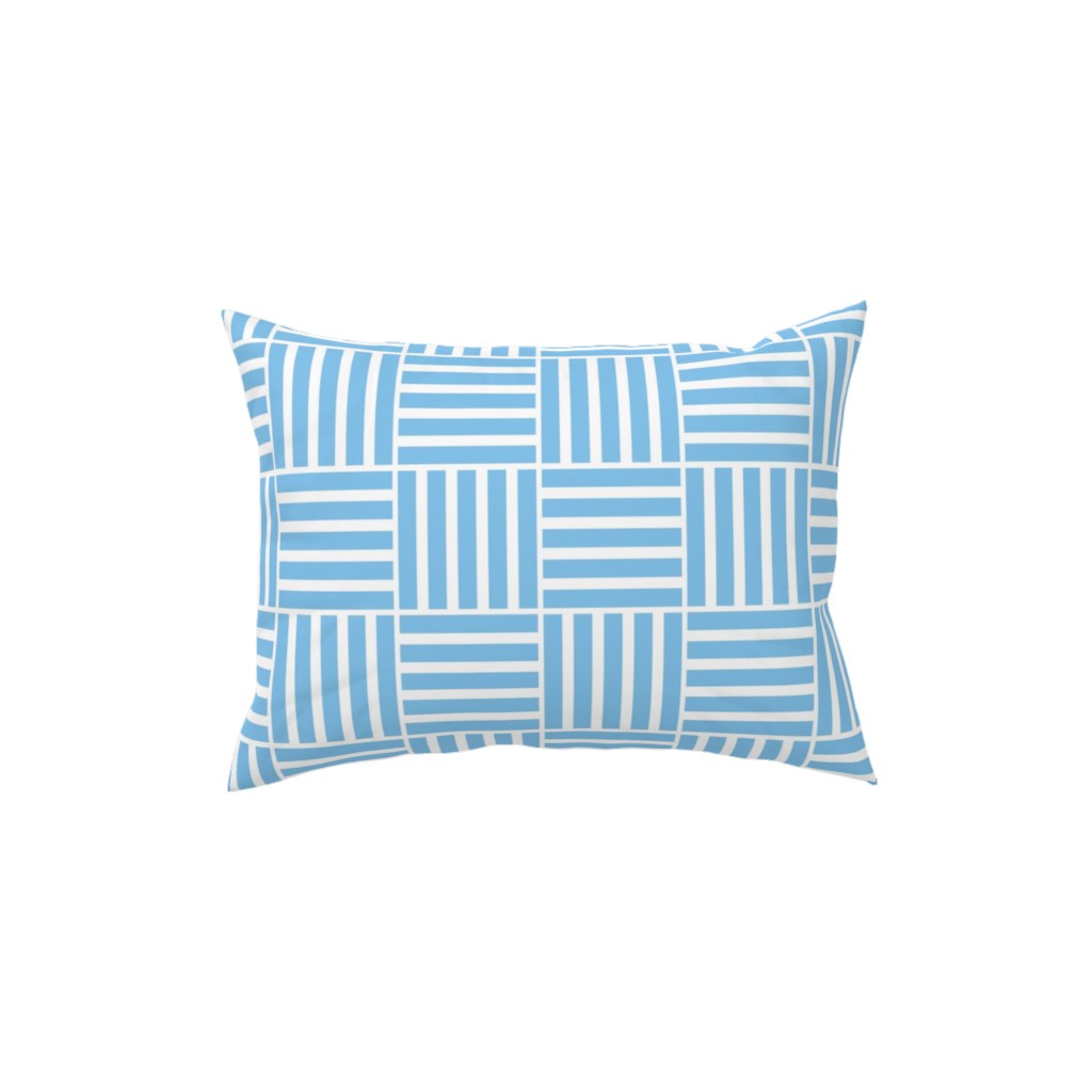 South Beach Stripe - Neptune Pillow, Woven, Beige, 12x16, Single Sided, Blue, True Blue