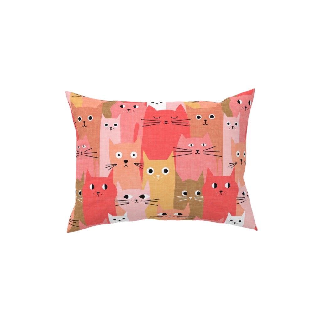 Silly Cats - Multicolor Pillow, Woven, Beige, 12x16, Single Sided, Multicolor
