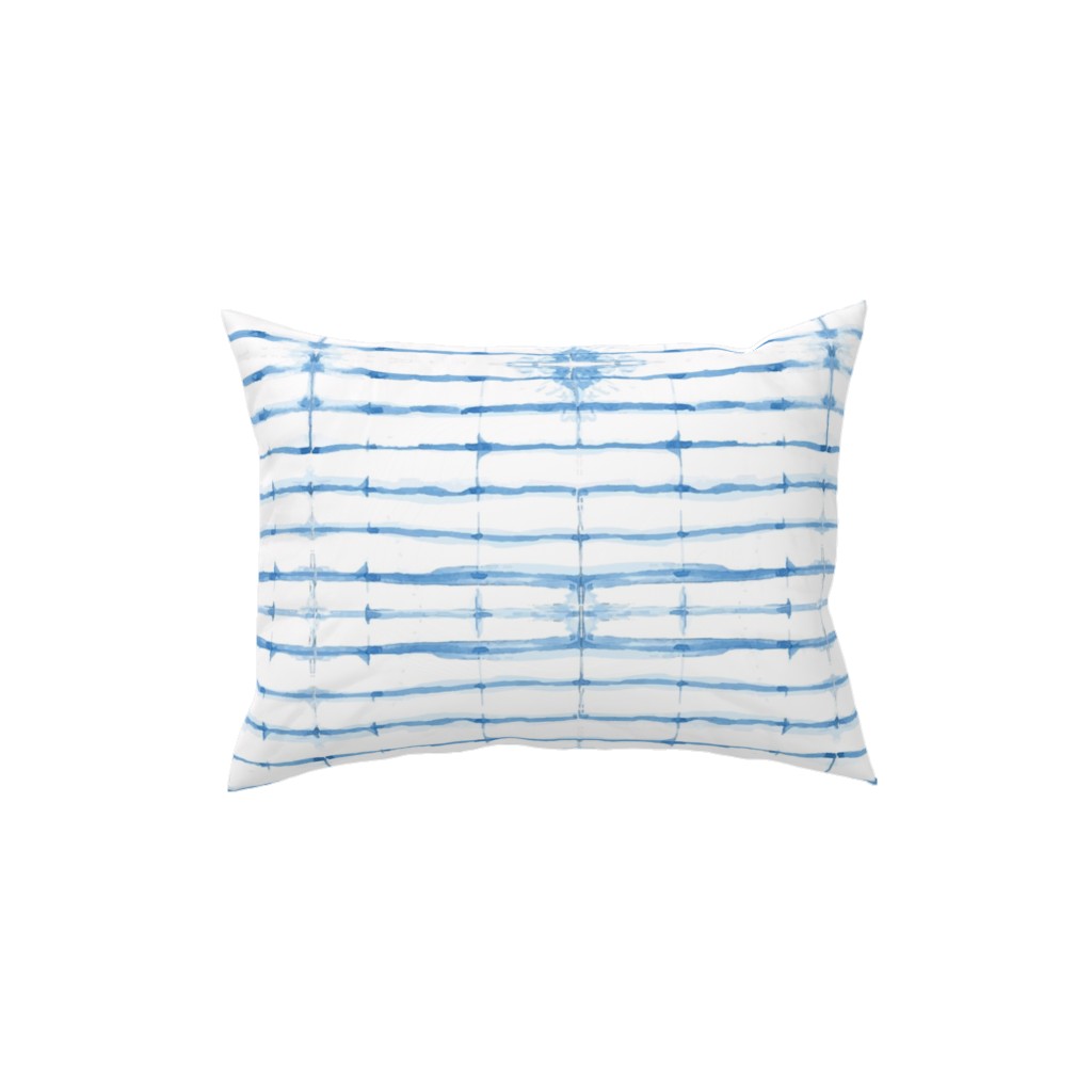 Shibori - Blue Pillow, Woven, Beige, 12x16, Single Sided, Blue, True Blue