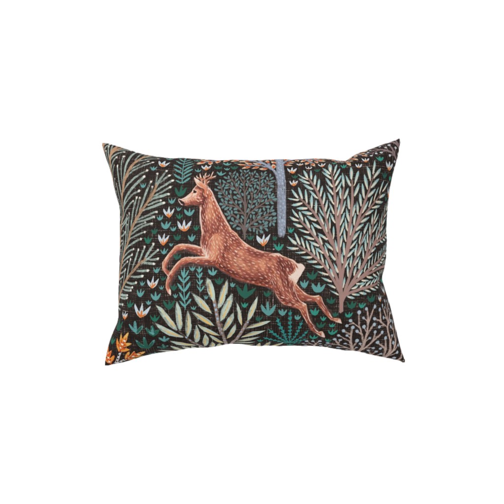 Forest & Animals - Multi Pillow, Woven, Beige, 12x16, Single Sided, Multicolor