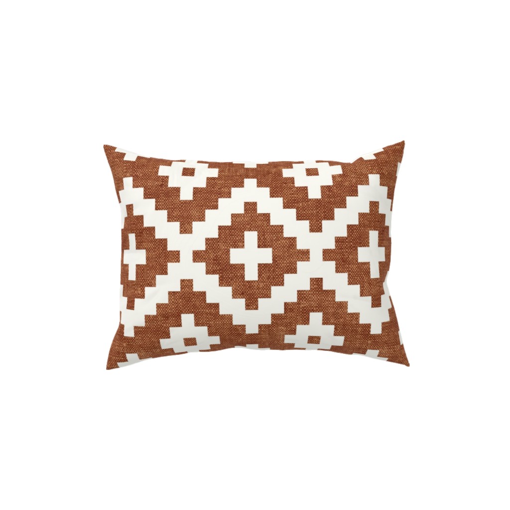 Geometric Woven Aztec - Ginger Pillow, Woven, Beige, 12x16, Single Sided, Brown