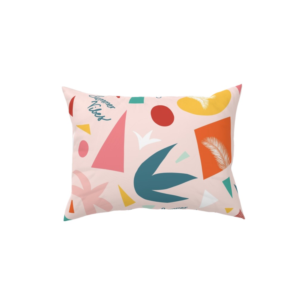 Summer Vibes Abstract Shapes Pillow, Woven, Beige, 12x16, Single Sided, Multicolor