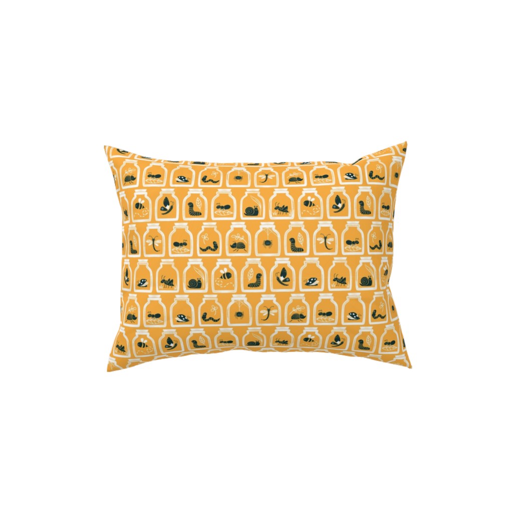 a Collection of Bugs Pillow, Woven, Beige, 12x16, Single Sided, Yellow