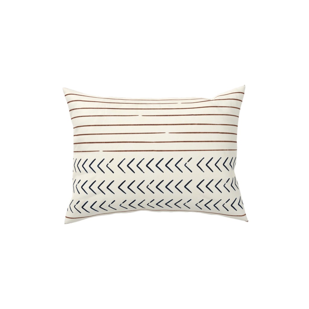 Arrow Stripes Mud Cloth Modern Pillow, Woven, Beige, 12x16, Single Sided, Beige