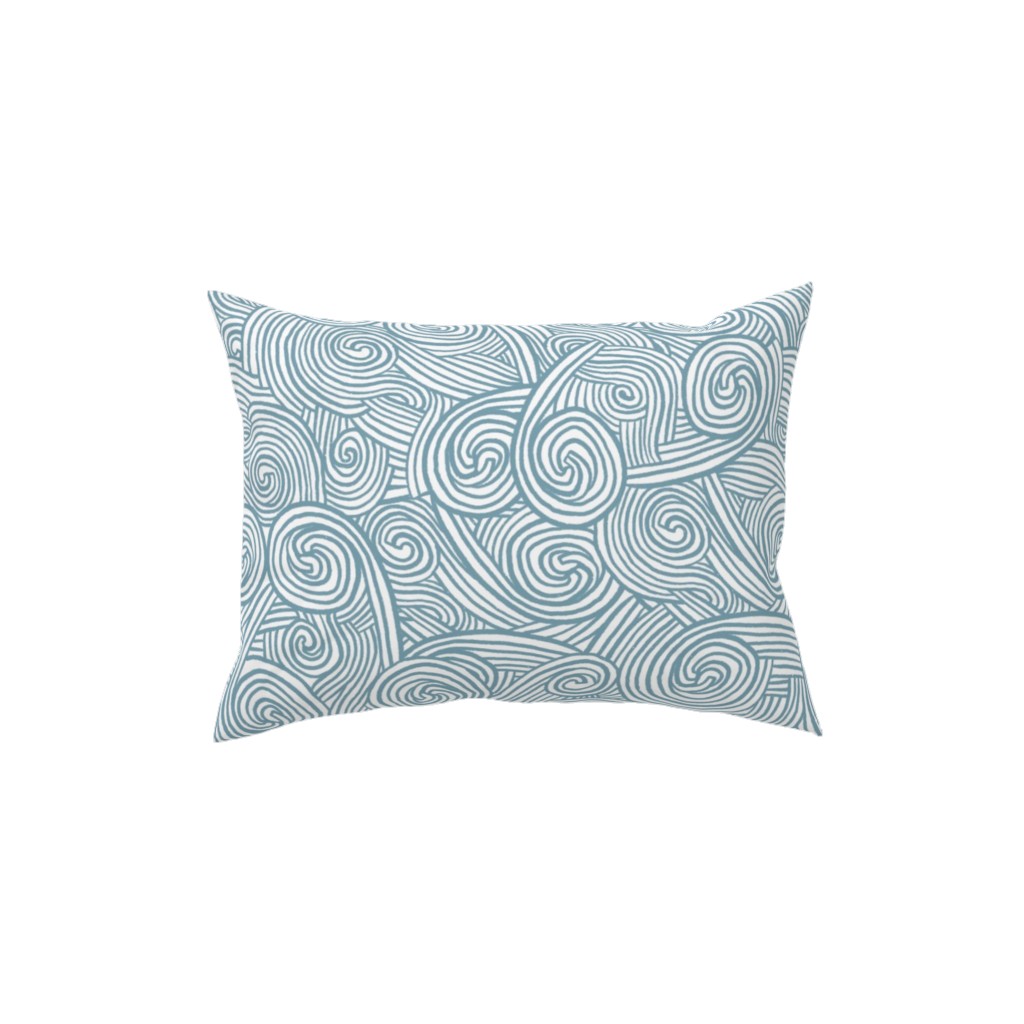 Kahuna Pillow, Woven, Beige, 12x16, Single Sided, Blue