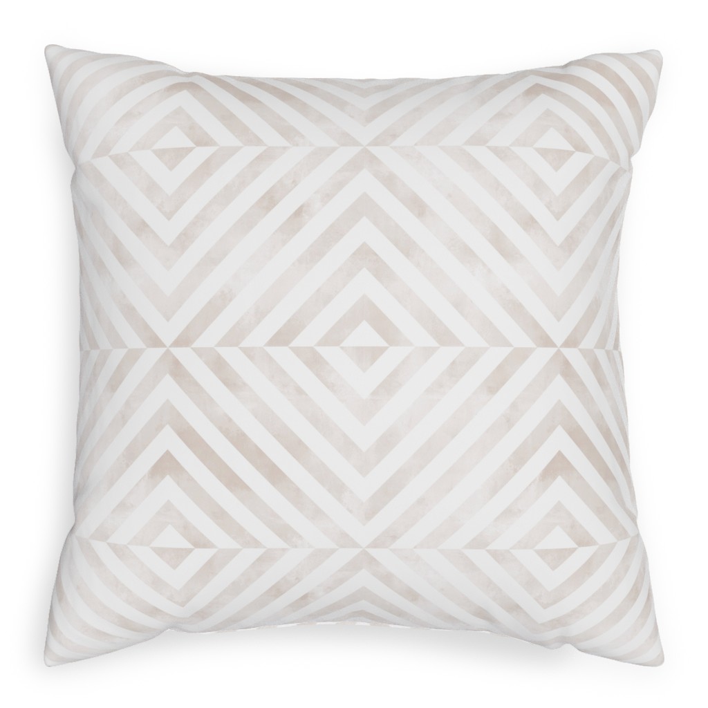 Soft Pink Angles Pillow, Woven, Black, 20x20, Single Sided, White, White