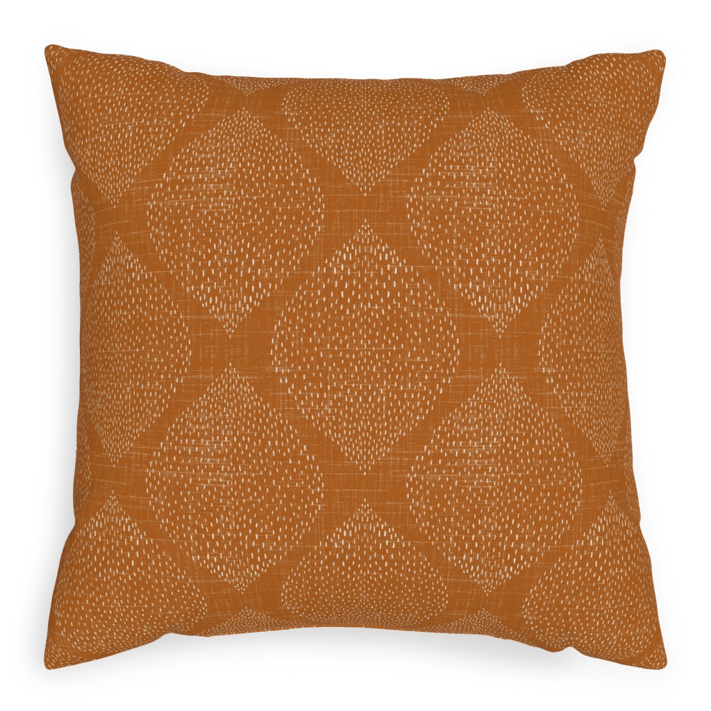 Minimalist Ogee - Burnt Orange Pillow, Woven, Black, 20x20, Single Sided, Orange, Orange