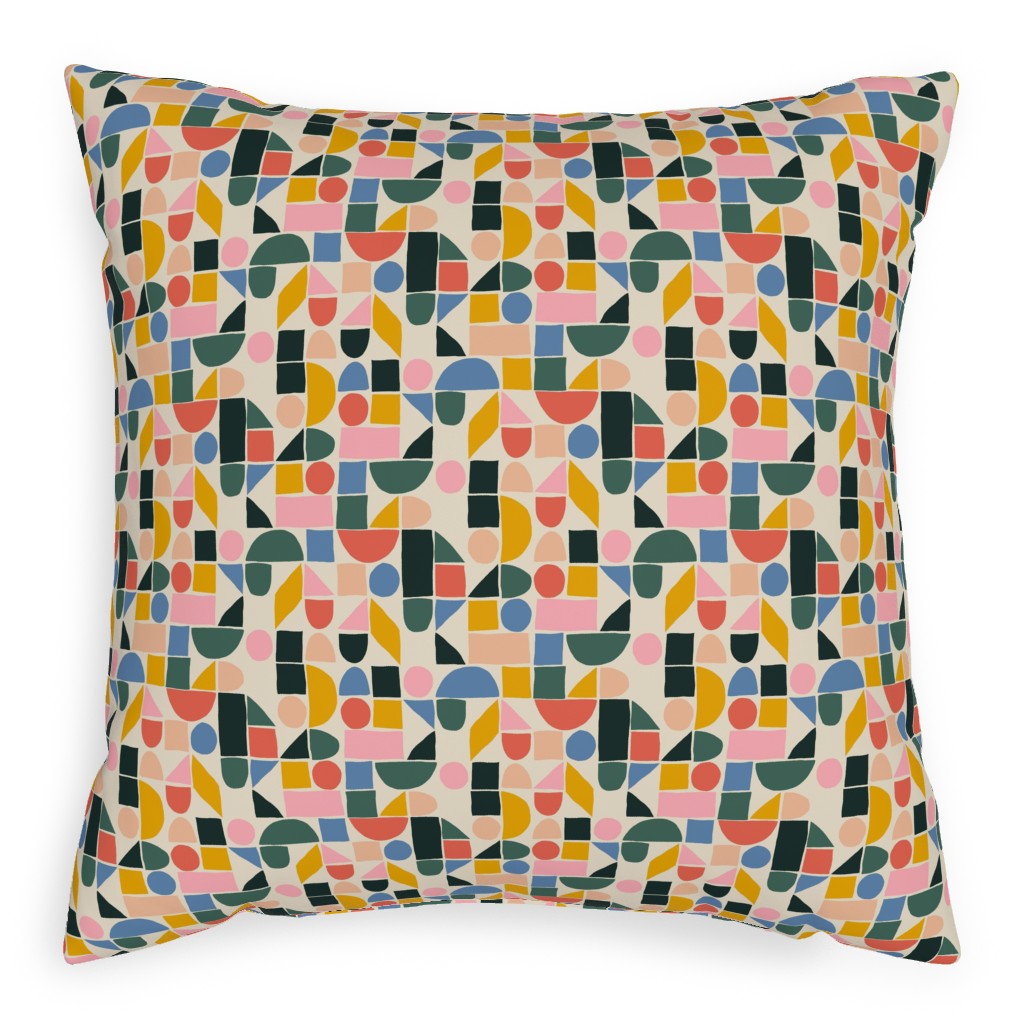 the Dog Ate My Ruler - Multi Pillow, Woven, Black, 20x20, Single Sided, Multicolor