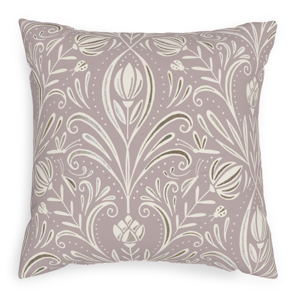 Rochelle Pillow, Woven, Black, 20x20, Single Sided, Purple