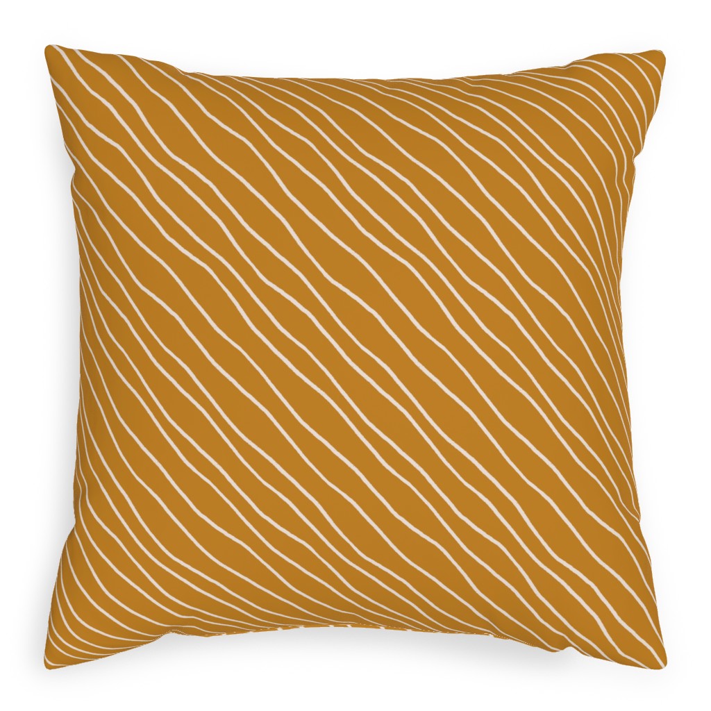 Charlie - Mustard Pillow, Woven, Black, 20x20, Single Sided, Orange