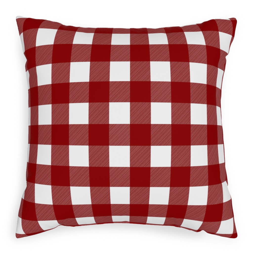 Buffalo Plaid - Red Pillow, Woven, Black, 20x20, Single Sided, Red, Red