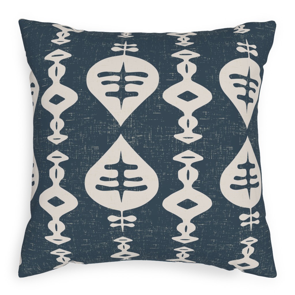 Maya - Navy Pillow, Woven, Black, 20x20, Single Sided, Blue