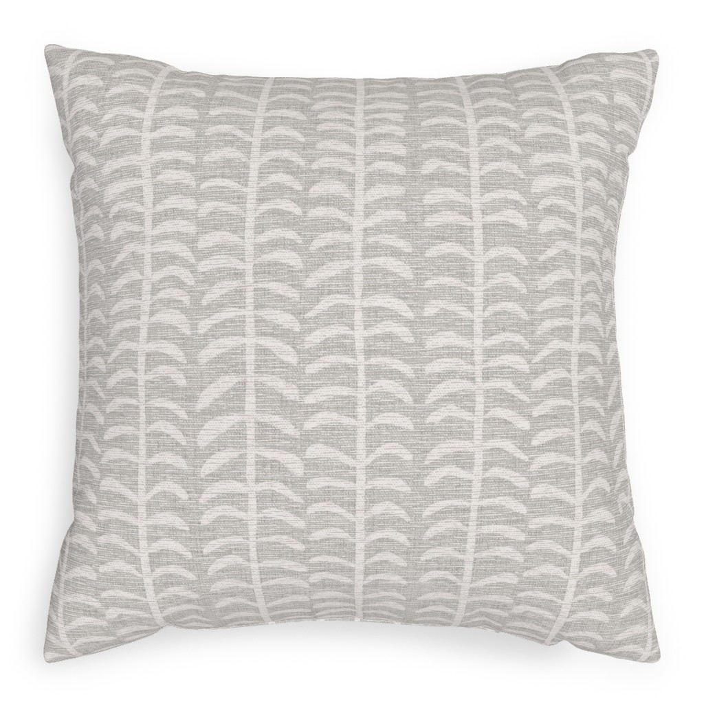 Grasscloth Vine - Neutral Pillow, Woven, Black, 20x20, Single Sided, Gray