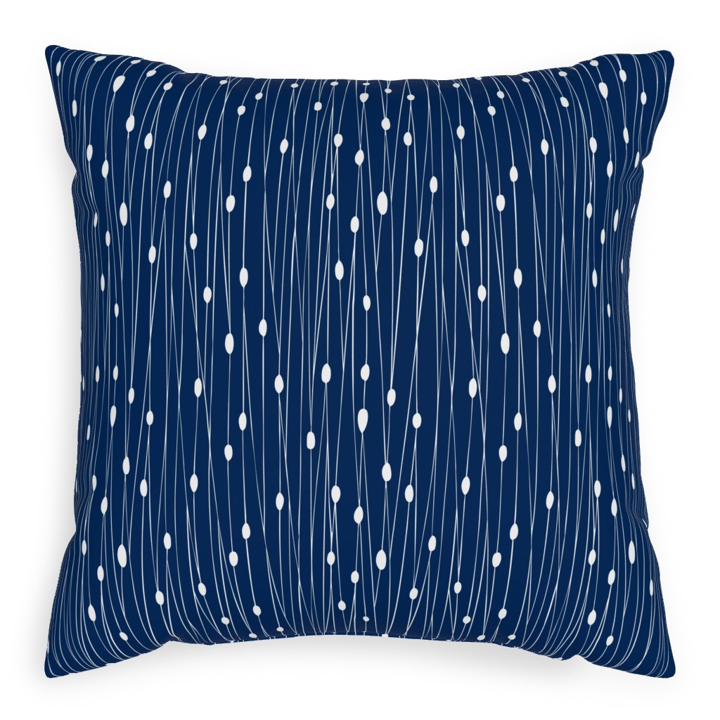 Entangled Geometric Lines Pillow, Woven, Black, 20x20, Single Sided, Blue, Imperial