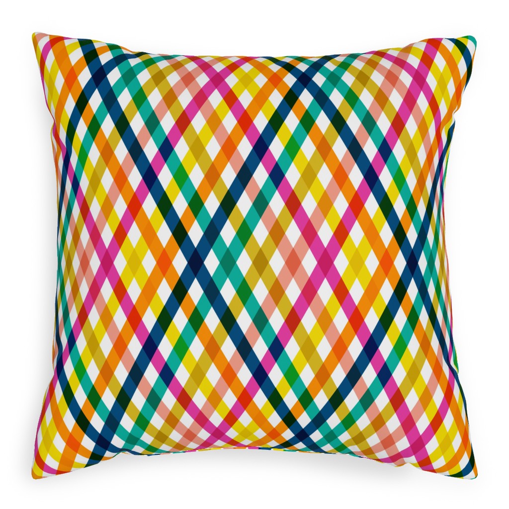 Birchdale Gingham Plaid - Multi Pillow, Woven, Black, 20x20, Single Sided, Multicolor